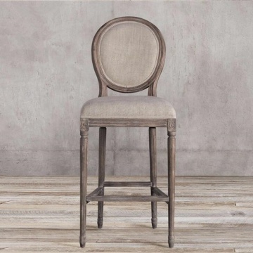 Louis Style Oak Wooden High Chairs for Bars and Restaurants
