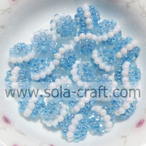 Low Price Blue Color 10MM Plastic Berry Sandwich Beads For Jewelry