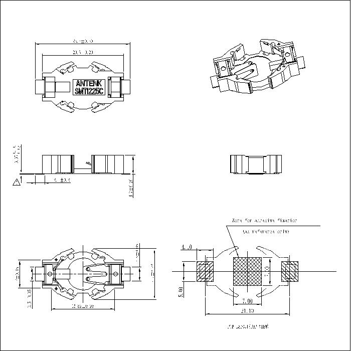 BT-M-SN-A-SMT1225C Coin Cell Holders SMT For 1225