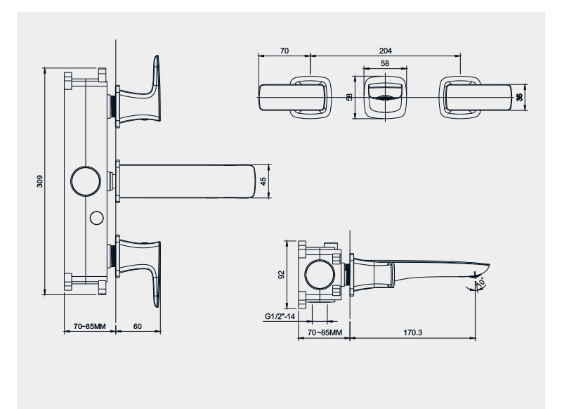 Widespread Bathroom Sink Faucet