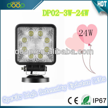 Hot Square 24W work light good qualtiy waterproof shockproof approved