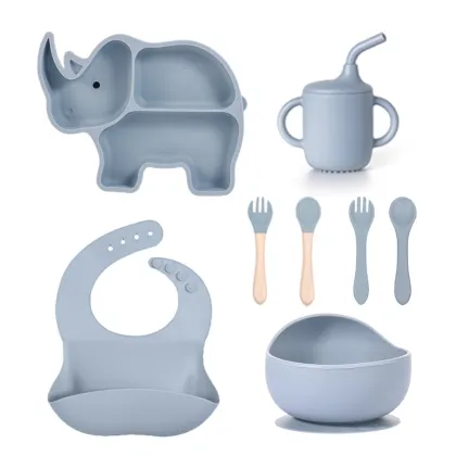 Rhino Silicone Feeding Set for Baby Easy Mealtime