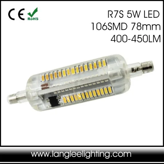 New Popular LED R7S Light Clear Silicon 5W 78mm 8W 118mm