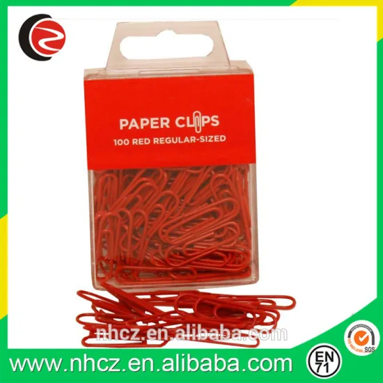 Red Regular 1 Inch Paperclips - 100 paper clips per pack