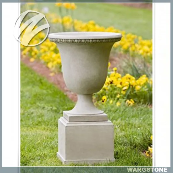 Natural marble carved garden flower planter