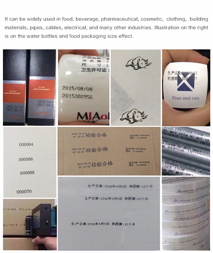 Inkjet Marking Equipment Printing Samples