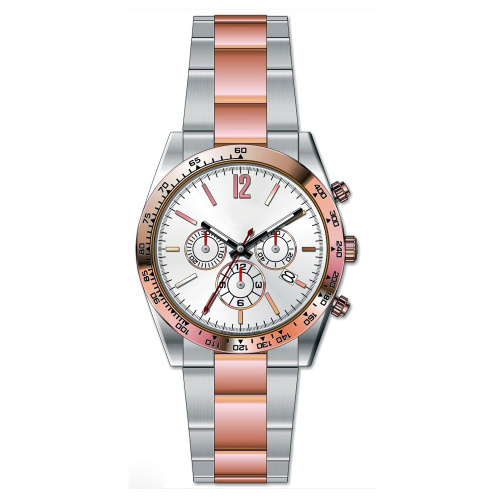 Deux tons acier inoxydable pvd montres hommes