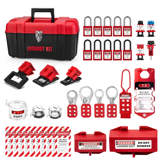 Loto Industrial Personal Safety Lockout Tagout Kits with Electrical Breaker Lockout, Hasp Lock, and Safety Tags