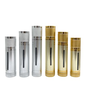 Premium Metallic Airless Bottles with Window or Without - 50ml Satin Finish, 30ml Pump Bottle