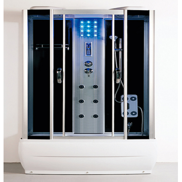 Portes de douche en verre pour petites salles de bain Salle de douche à vapeur rectangulaire avec panneau de commande