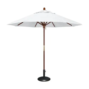 Wesunny Large Wood Pole Canvas Outdoor Umbrella