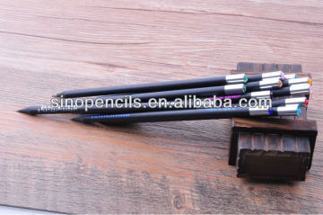 black wood pencil with aluminum top with crystal