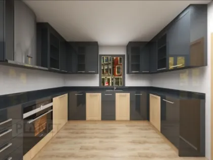 High Quality Espresso Solid Wood Kitchen Cabinets Design