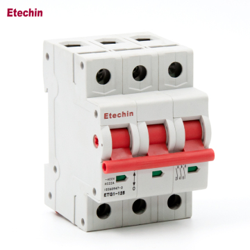 3P Mini ETG1-125 Series Isolator Switch - Low Voltage Disconnecting Device