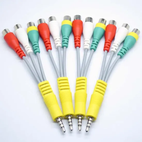 High quality Audio rca cable 3.5mm 4-pole to 3 RCA 4 colors