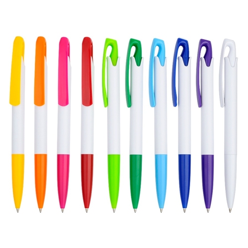 Promosi pengiklanan White Plastic Ball Pen