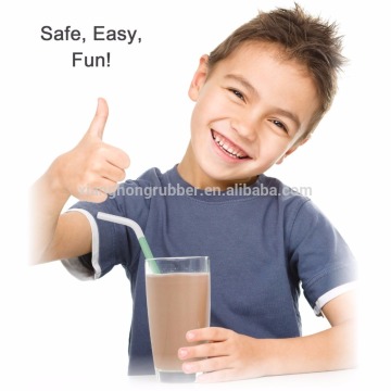 BPA free brush,long,wide soft&flexible for safely drinking smoothies,shakes,juice,tea,coffee ,silicone straw