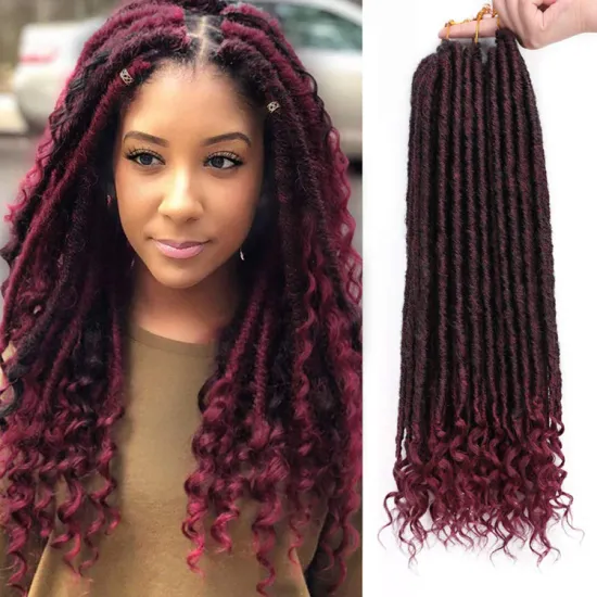Pre Loop Goddess Nu Locs Soft Crochet Hair Braids 14 18 Inch Faux Locs Curly Synthetic Hair Crochet Braiding
