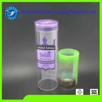 plastic pvc tube package with 6.9cm diameter and customized logo packed for tennis