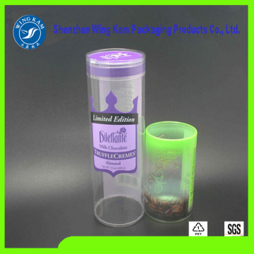 plastic pvc tube package with 6.9cm diameter and customized logo packed for tennis