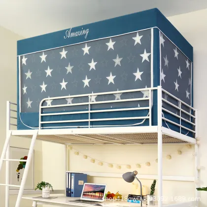 Student Upper and Lower Bed Curtain Mosquito Net Integrated Shading Dust-Proof Dormitory 3-Door Mosquito Net