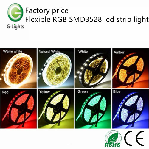 Precio de fábrica RGB flexible SMD3528 llevó la luz de tira