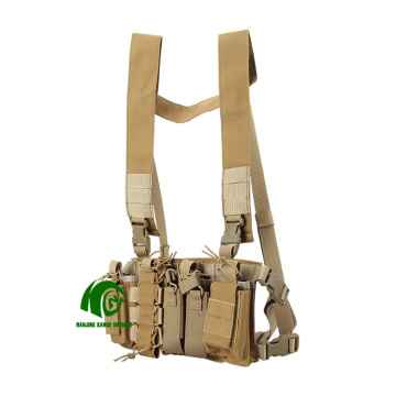 Coyote Brown Tactical Vest with Kango Molle Magazine Pouch Chest Rig for Running