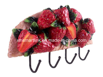 Decoración de la fresa percha de la toalla, gancho de la cocina de resina, gancho de pared de frutas