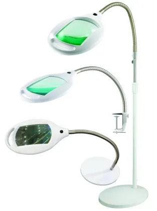 Sophisticated Tech Desk Lamp with Magnifying Glass for Close Work