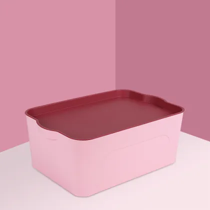 Household Plastic Storage Box with Lid - Multifunctional Organizing Solution