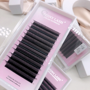 Matte Black Cashmere Clover 3D W Volume Lash Extensions Supplies - 0.07 C/D