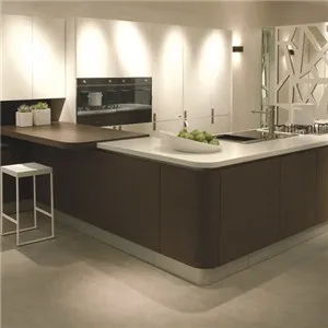Staron White And Brown Kitchen