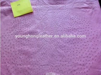 Ostrich skin leather
