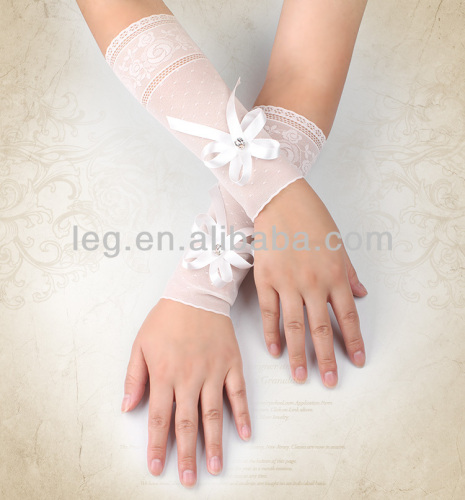 Long style elbow fingerless gloves wrist sleeve cover scars and tattoos cuff gauntlets diamond bow lace wristlet