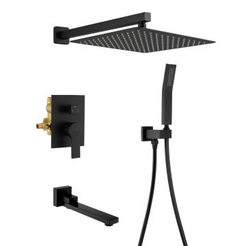 Black Wall Mount Concealed Shower Set