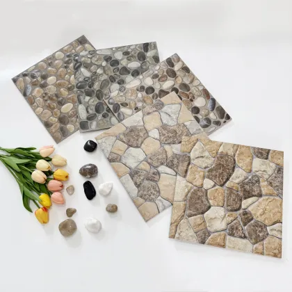 300x300mm Matte Surface 3D Concave Convex Cobblestone Floor Tile for Veranda and Balcony