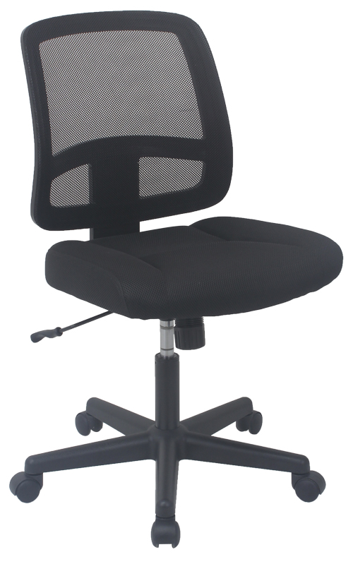 Chaise de bureau en maille en nylon réglable en nylon à hauteur noire