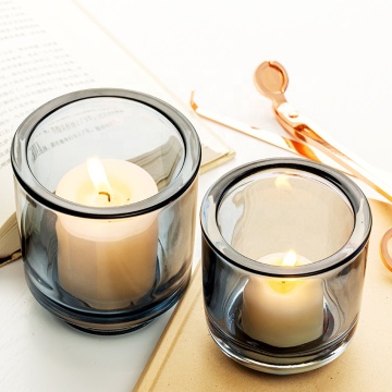 Amber Glass Jar Candles for Table Decorations