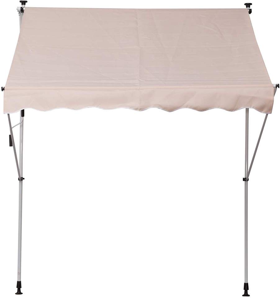 sunshine screen canopy polyester PU coated aluminum bar manual balcony removable retractable expand awnings