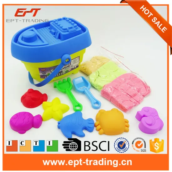 Educational Little Round Bucket Magic Sand With Molds Space Magic Sand Toys