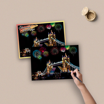 Wholesale Eco-Friendly DIY City Building Scratch Art Paper - Handmade 20*14CM Adult Gift