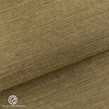 ورق جدران من السيزال مخطط ناعم باللون البني الداكن وطبيعي