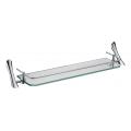 Sytlist glass shelf with rail temper clear glass