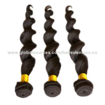 24-inch 1# Loose Wave, Brazilian Virgin Hair Weft