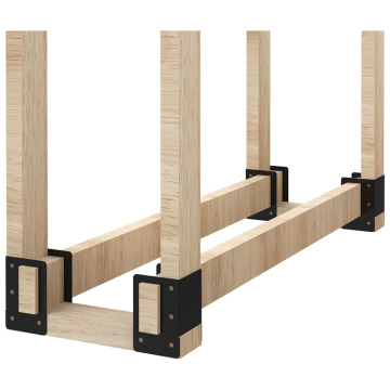 Rack de rangement en bois en acier en revêtement en poudre pour les bûches de bois de chauffage