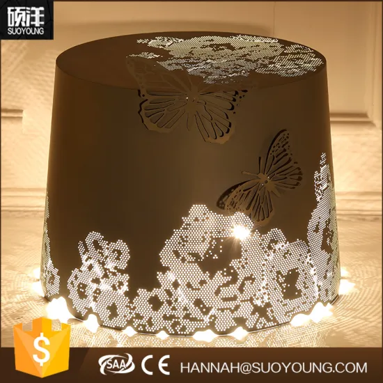 European style carbon steel lamp shade modern shop table lamp with lace butterfly shape for home decoration