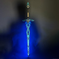 Suporte de cosplay de espada de anime de madeira com iluminação LED