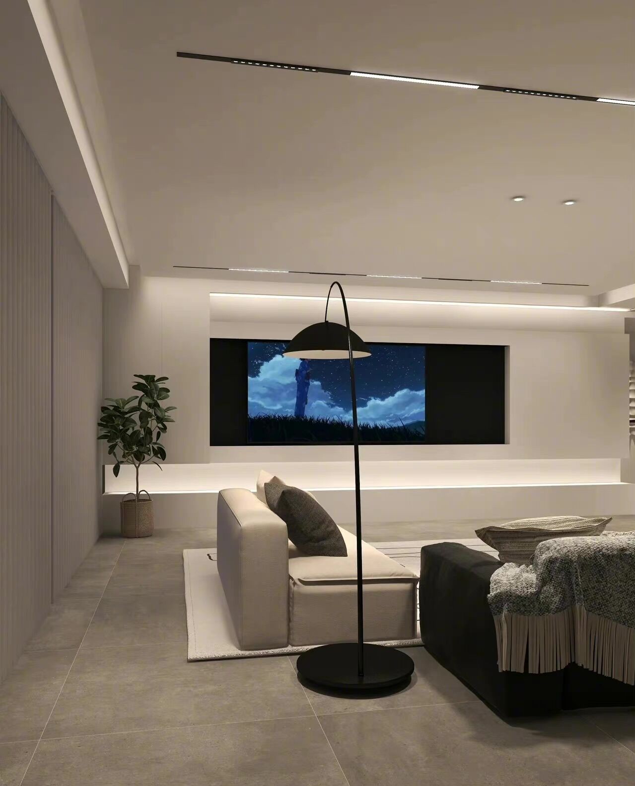 Track Lighting in Living Room