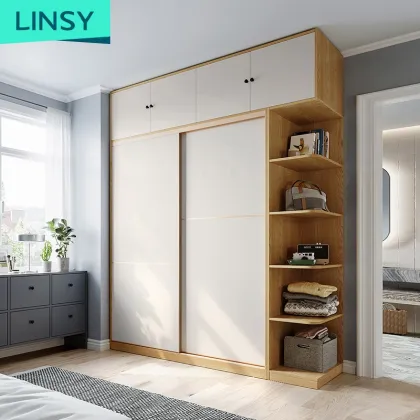 Linsy Nordic White Corner Sliding Door Wardrobe