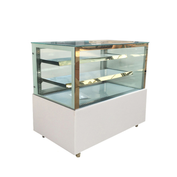 Flat Glass Cake Chiller Pastry Showcase Refrigerator